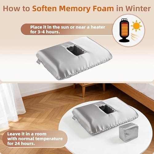 USlixury® Ear Piercing Pillow for Side Sleepers with Off-Center Hole | Large 4.7x3.2" Off-Center Hole Fits Most Necks for Ear Pain/CNH, Memory Foam, Champagne Satin Case and Foam Plug, 16x11x4" thumbnail 8