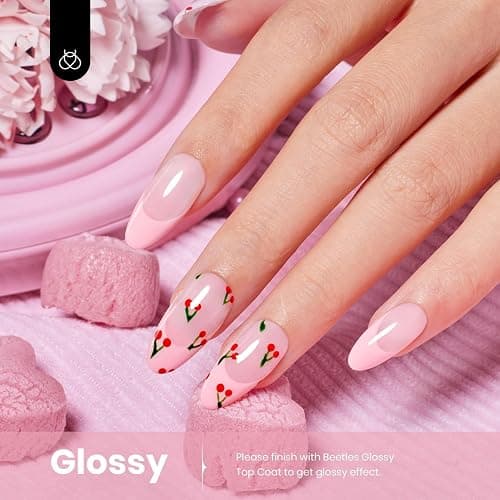 Beetles Pink Gel Nail Polish - 15 ML Light Pink Color Fairy Floss Polish Soak off Uv LED Lamp Baby Pink Nails DIY Salon for Women Colorful Bottle Gift for Women thumbnail 3