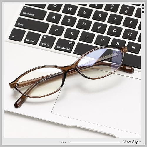 YMRFW Oval Blue Light Blocking Glasses for Women Retro 90s Cat Eye Frame Glasses Computer TV Eyeglasses Anti Eyestrain thumbnail 5