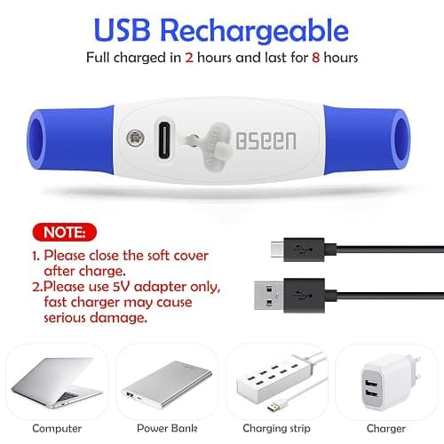 Light up Dog Collar, BSEEN USB Rechargeable Flash Dog Necklace Light, Pet Safety Collar Makes Your Beloved Dogs Be Seen at Night for Small Medium Large Dogs(Blue) thumbnail 3