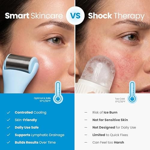 PLANTIFIQUE Ice Roller for Face & Eyes - Reduce Puffiness & Rejuvenate Skin | Stainless Steel Face Roller with Cooling Gel Beads - Lymphatic Drainage Massager - Cold Therapy for Skin thumbnail 7