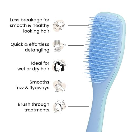 Tangle Teezer Ultimate Detangler Brush for Wet & Dry Hair, Eliminates Knots & Reduces Breakage for Straight to Wavy Hair Types, Denim Blues thumbnail 4