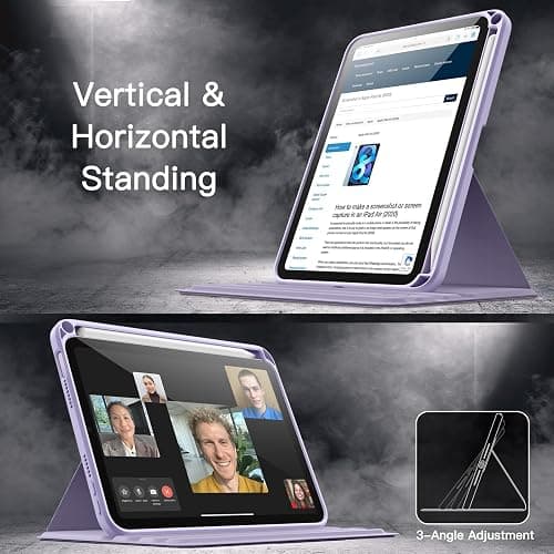 JETech Rotating Case Cover for iPad mini A17 Pro/6th Gen, Purple | For 8.3" 2024/2021 Model, 360° Rotation Stand, Clear Back Design, Auto Wake/Sleep, Pencil Holder, Full Protection thumbnail 7