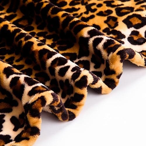 Vessia Leopard Printed Throw Blanket for Couch,Bed,Sofa, Soft Cozy 290GSM Classic Leopard Pattern Blanket for All Season, Lightweight Comfy Yellow Cheetah Animal Print Flannel Fleece Decor thumbnail 7