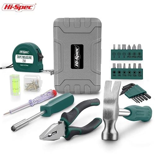 Hi-Spec Small Tool Kit Compact Set for Home and Office DIY, 25-Piece Green Mini Tool Box for Basic Household Repairs, Starter Toolkit in a Portable Toolbox Case. thumbnail 7