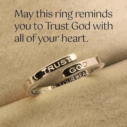 SILVER TRUST GOD RING with GIFT BOX (Adjustable) thumbnail 3