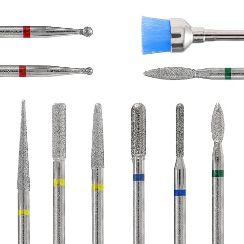 MelodySusie 10pcs Diamant Bits Set Professioneller Schleifkörper Schleifkopf Nagelfräser Aufsätze Set für Maniküre Pediküre Nagelpflege, Silber - Image 1