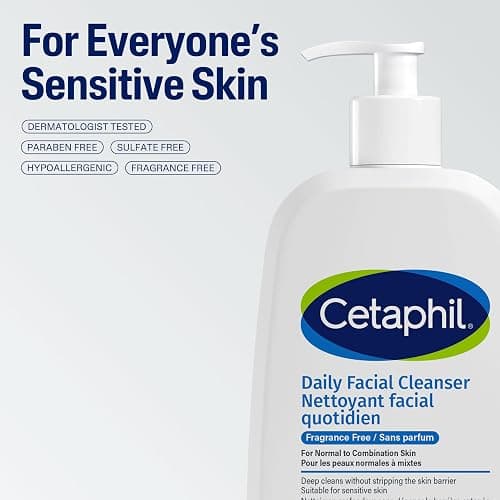 Cetaphil Daily Facial Cleanser Fragrance Free (473ml) - Deep Cleansing Face Wash, Ideal for Normal to Combination to Oily Skin, Dermatologist Tested ​ thumbnail 4