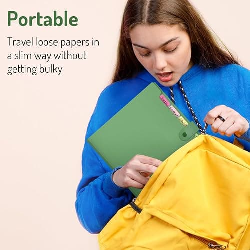 Forvencer Expanding File Folder with 8 Pocket, Letter Size Accordion File Organizer, Portable Folders for Documents, Cute Paper Organizer, Filling Products for School Office Supplies, A4 Size, Purple thumbnail 6