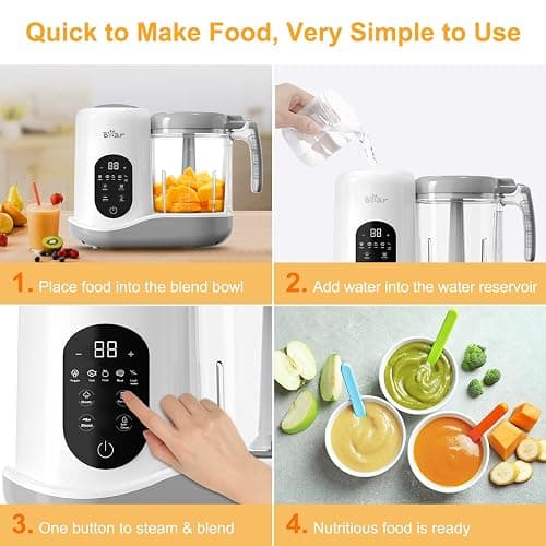 Bear Baby Food Maker | One Step Baby Food Processor Steamer Puree Blender | Auto Cooking & Grinding | Baby Food Puree Maker with Self Cleans | Touch Screen Control thumbnail 5