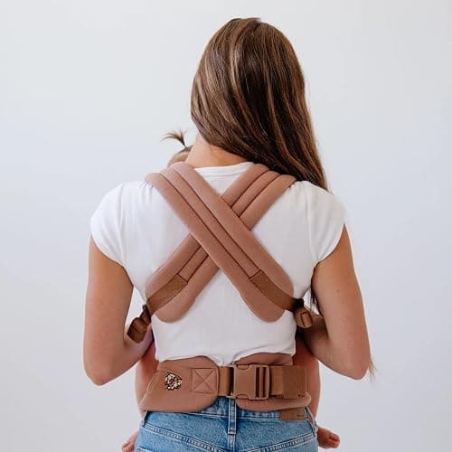 Mabē Monarch Ergonomic Baby Carrier – Premium Cotton Soft Structured Newborn to Toddler Carrier with Hip-Healthy Design, 3 Carry Positions (7-35lbs), Lightweight & Breathable, (Mocha) thumbnail 3