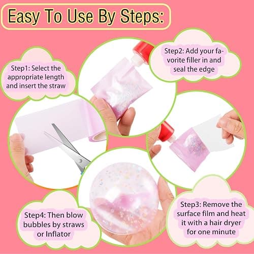 shaguanchang 5PCS Nano Tape Bubble Kit for Kids, Nano Bubble Tapes Kit with Glitter, Clay, Cute Stickers and Accessories Tools, Nano Tape Crafts for Kids Teens Girls thumbnail 3