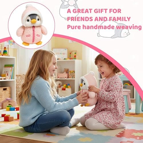 Qnvyw Pinguin Kuscheltier, Süßer Plüschpinguin 25 cm, Weiches Stofftier Zum Kuscheln Und Schlafen, Kinder Und Erwachsene, Rosa thumbnail 5