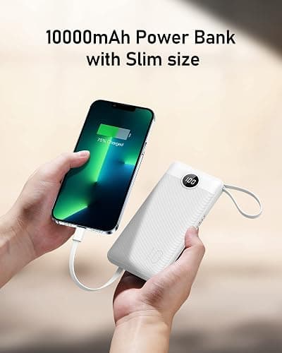 VEEKTOMX Portable Charger Built-in Cables, 10000mAh Power Bank for iPhone, Fast Charge USB C Battery Pack Travel Essentials Powerbank Compatible with iPhone 17/16/15/14, Samsung S25/24, Android, etc thumbnail 7