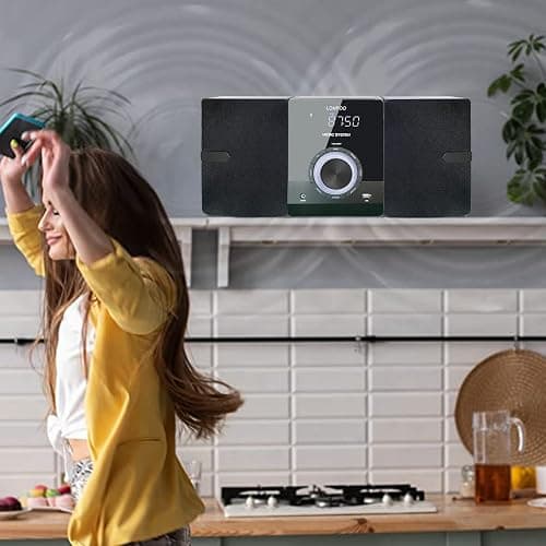 Compact Stereo System Speakers with CD Player, Bluetooth, FM Radio, Aux-in, USB-in, Earphone Jack, DSP-Tech, Remote, 30W Crisp-Sound Shelf Stereo System for Home (LP-886BT) thumbnail 8