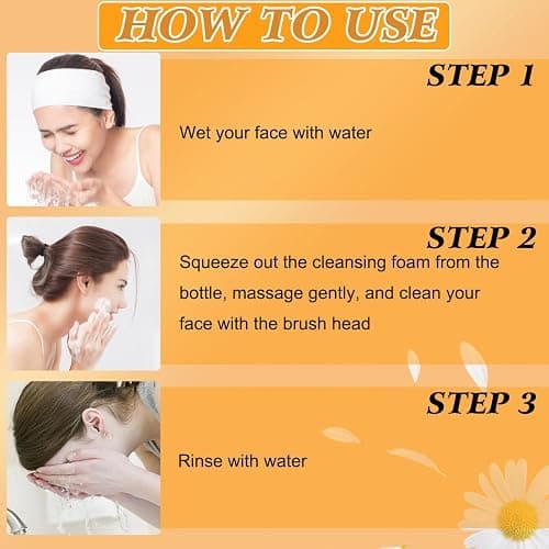 4Pcs Turmeric Wash and Care Three Piece Set, Turmeric Trio: Facial Wash, Cleansing Mousse & Soap for Skin Care, Turmeric Cleansing Exfoliating Pads, Turmeric Face Wash for Face & Body thumbnail 7