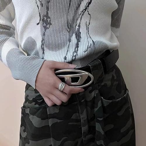 EMMIOL Y2K Women Belts for Jeans, Ladies Leather Belt Trendy Goth Star with Silvery Buckle, Waist Belt Punk for Dress thumbnail 6