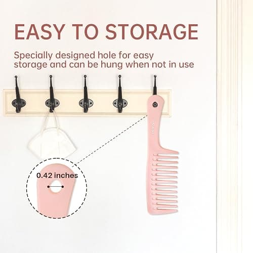 RHOS 3 Pieces Hair Comb Set for Women,Men-Wide Tooth Comb,Fine Tooth Rat Tail Comb,Medium Tooth Comb-Detangling Hair Combs for All Hair Types,Hair Styling Comb Set(Pink) thumbnail 9