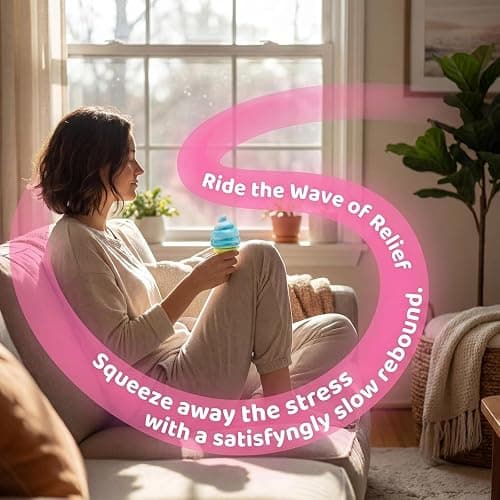 Ice Cream Squeezer Slow Rebound Stress Relieving Toy: Cone Sensory Stress Relieving Tool, Easter Basket Filler, Party Gift Stress Relieving Item thumbnail 5