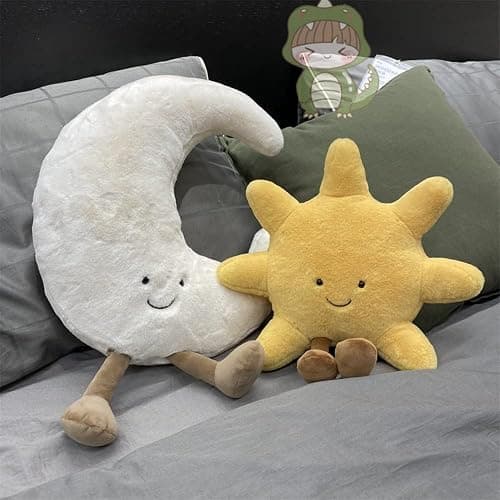 Sun plushies ，Moon plushies， Perfect Moon Gift for Smile Fun，Soft and Cuddly Lovely Stuffedplushies A Lovely Birthday Present for Fans, Gifts & Home Decor (Sun and Moon) thumbnail 6
