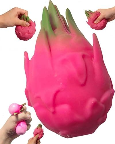 Dragon Fruit Squishy, Squishy Dragon Fruitrealistic Soft Slow Rising Stress Relief Fruit Toy, Cute Sensory Fidget Toy for Kids & Adults, Anxiety Relief Squeeze Toy for Desk Decor, Birthday Gift (1Pcs) - Image 1
