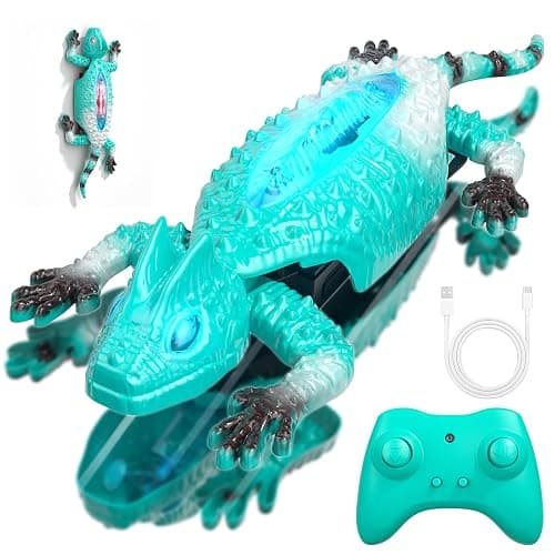 Wall Climbing Gecko, Rechargeable Rc Robot Toys with LED Eyes, Wall Crawler Robot Geckos, Fun Kids Toys, Cool Birthday Gifts for Boys Girls Teens Ages 3 4 5 6 7 8 + - Image 1