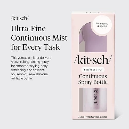 Kitsch Continuous Spray Bottle for Hair – Fine Mist Water Mister & Water Spray Bottle – Recycled Hair Spray Bottle – Spray Bottles for Cleaning, Styling, Plants & More – Sheer Violet, 150ml thumbnail 8