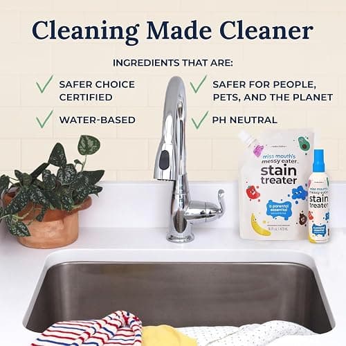 Miss Mouth's Messy Eater Stain Treater - 32oz Refill - Newborn & Baby Essentials - No Dry Cleaning Food, Grease, Coffee Off Laundry, Underwear, Fabric thumbnail 7
