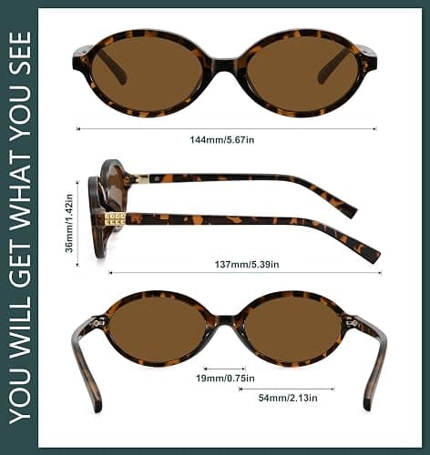 WOWSUN Retro Oval Sunglasses Womens Trendy Sun Glasses Sunnies UV400 Protection thumbnail 5