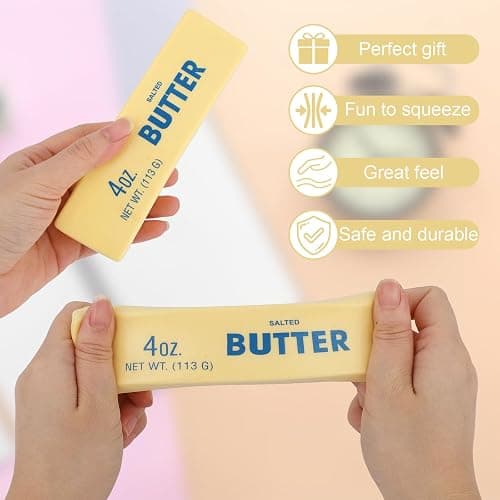3pcs Butter Stick Squishy Toys, Ultra Soft Slow Rising Food Shaped Squeeze Fidget Toys for Anxiety Relaxation Perfect for Kids & Adults Party Favors & Birthday Gifts thumbnail 6