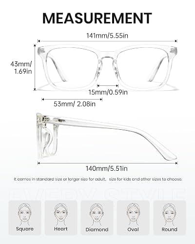 Cyxus Blue Light Glasses for Men Women Reduce Eye Strain UV Blocking for Computer Screen 8082 thumbnail 7