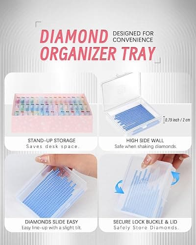 forever young 45pcs Diamond Painting Storage Containers Trays, Diamond Art Accessories Diamond Painting Trays with Lids, 2-in-1 Storage, Bead Storage & Line-Up, Box Package thumbnail 5