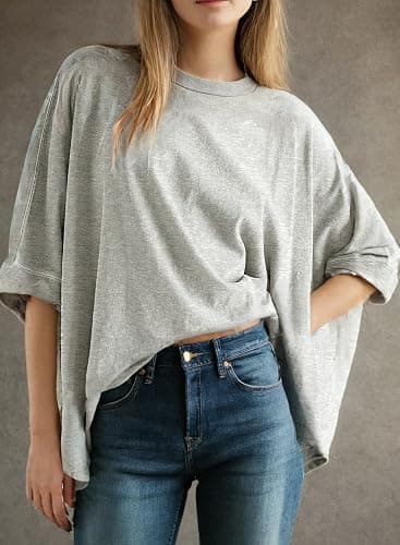 Dokotoo Summer Shirts 2025 Womens Solid T Shirts for Women Loose Oversized Tops Basic Tee thumbnail 2