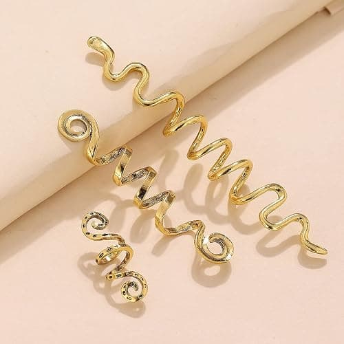 FRDTLUTHW 6 Pcs Hair Accessories Loc Hair Jewelry for Women Braids, Dreadlock Accessories Metal Hair Clips Decoration Silver(Multiple Styles)-style 2 - Color.Gold thumbnail 8