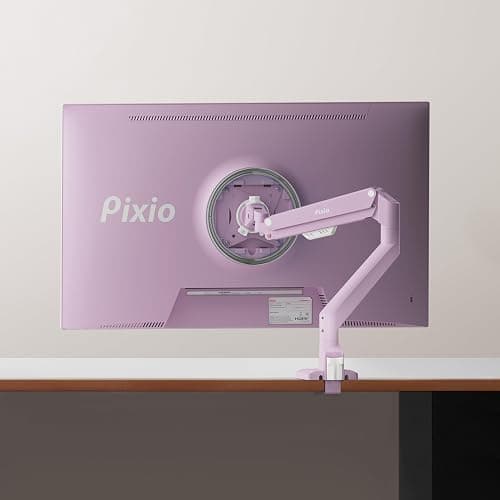 Pixio PS1S Wave Pink Single Monitor Arm Stand Desk Mount - Fits up to 32 inches Monitors and up to 19.8lbs. VESA Compatibility and Integrated Cable Management thumbnail 7