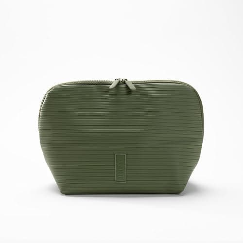 THE VERTI-Vertical Waterproof Makeup & Toiletry Bag | 23-Pocket Organizer with Upright, Fold-Down Design for Skincare, Toiletries & Essentials (Olive, Medium) thumbnail 4
