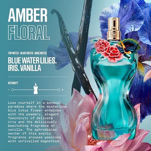 Jean Paul Gaultier La Belle Paradise Garden Eau de Parfum for Women - Long Lasting Floral Amber Women's Perfume with Blue Water Lily, Iris & Vanilla - Designer Fragrance Spray thumbnail 2
