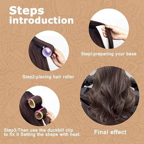 Self grip hair roller set,Hair roller set 18 pcs,Hair rollers with hair roller clips and comb,Salon hairdressing curlers,DIY Hair Styles, Sungenol 3 Sizes Hair Rollers in 1 set… thumbnail 4