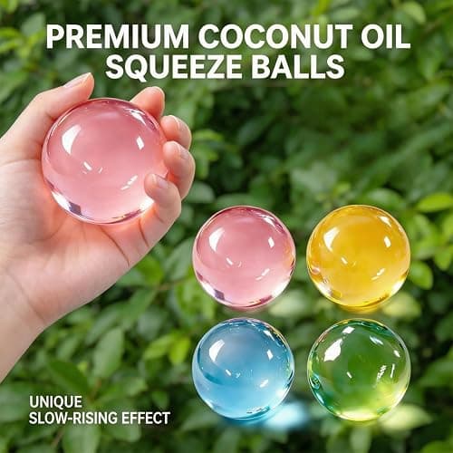 4PCS Handmade Coconut Balls Squishies Stress Relief Squeeze Toy for Adults | Ultra Soft Non‑Sticky Odorless Squeeze Ball, Reusable Slow Rising Squishies, Sensory Fidget Toy Slow Rising Toy thumbnail 6