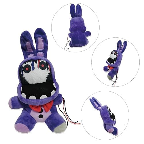 TZMAPU Fazbear Plush Foxy, Withered Purple Bunny, Stuffed Animal Figure Toys Gift for Kids, Security Breach Plush for Lovers (3PCS) thumbnail 4