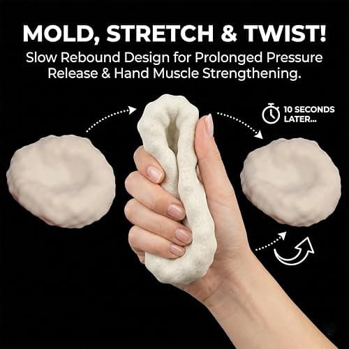 6 PCS Crunchy Stress Ball for Adults Anxiety Relief - Moldable Sensory Squeeze Ball with Slow Rebound, Sand Filled Fidget Toy for Focus, Portable & Soft Squishy for Office Desk & Home thumbnail 3