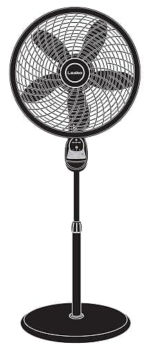 Lasko Oscillating Cyclone Pedestal Fan, Adjustable Height, Timer, Remote Control, 3 Speeds, for Bedroom, Living Room, Home Office, 18", Black, 1843 thumbnail 7