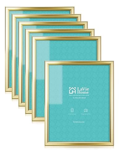LaVie Home 8x10 Picture Frames (6 Pack, Gold) Simple Designed Photo Frame with High Definition Glass for Wall Mount & Table Top Display, Set of 6 Classic Collection - Gold - 8x10 - Image 1