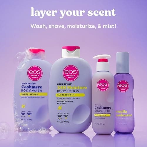 eos Cashmere Shave Oil – Vanilla Cashmere, Moisturizing Shave Oil with Shea Butter & Glycerin, Helps Prevents Irritation & Razor Burn, Vegan, 6 fl oz thumbnail 8