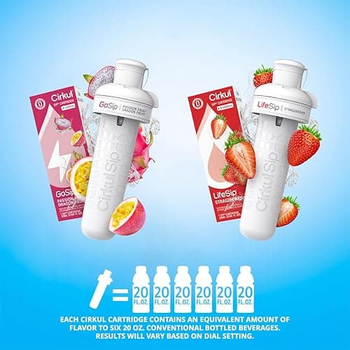 Cirkul 32oz. Blush Pink Stainless Steel Water Bottle Starter Kit with Pink Lid and 2 Flavor Cartridges (1 LifeSip Strawberry, 1 GoSip Passion Fruit Dragon Fruit) Zero Calories and No Sugar - Blush Pink - 32 Ounce thumbnail 5