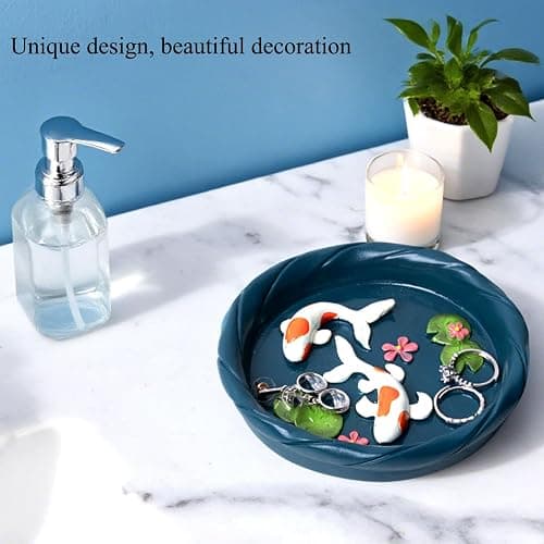 wowhalolo Koi Fish Ring Dish - Resin Jewelry Tray, Jewerly Holder for Women& Engagement Gift, Wedding Ring Holder for Ceremony, Key Bowl for Trinkets, Small Decorative Tray thumbnail 2