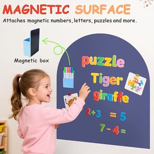 OMKSIH Arch Magnetic Wall Decal for Kids 40x32 Inches Magnetic Chalk Board Sticker Magnet Chalkboard for Wall Peel and Stick Self Adhesive Blackboard Multifunctional for Playroom Home Office School thumbnail 3