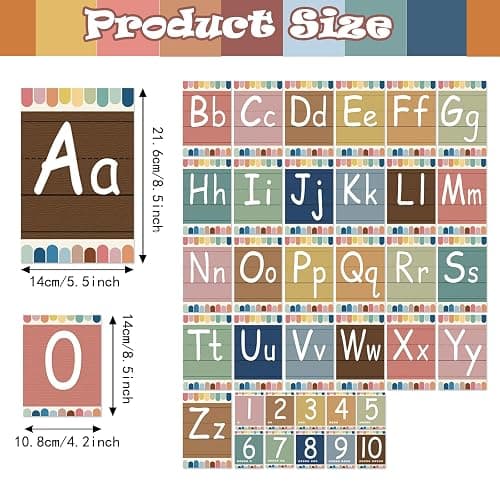 Adduster Bulletin Board Letters - ABC Alphabet Poster Classroom Decor Set Preschool English Poster Kindergarten/Primary School Classroom Wall Decor Daycare/Homeschool Supplies 10inx5.5in thumbnail 4