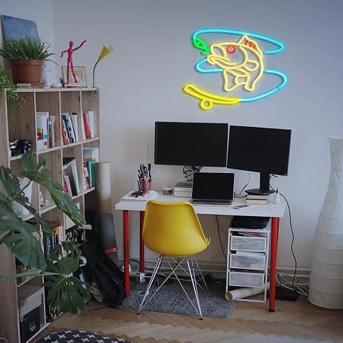Fishing Neon Sign Dimmable Fish Neon Light for Wall Decor LED USB Powered Fishing Hook Lights for Fishing Gear Store Yacht Man Cave Living Room Boys Gifts(Multicolor 15.7‘’*12.4‘’） thumbnail 7