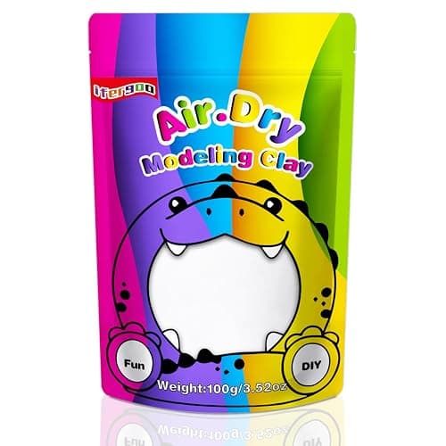 ifergoo 100g White Air Dry Clay, 3.5oz DIY Creative Modeling Clay for Kids | Refill Foam Magic Clay for School Art & Craft Project, Slime Supplies, Ultra-light & Soft, Gift for Age 3-12 Boys & Girls - Image 1